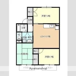 サティスフェール【2階】の間取り
