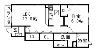 ブライト・ガーデン Ⅰ【1階】の間取り
