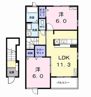 グレース ヴィラ Ⅱ【2階】の間取り