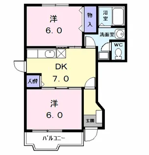 クレストール鈴鹿【1階】の間取り
