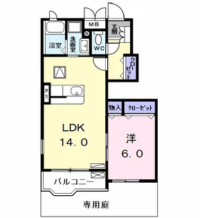 カルム錦【1階】の間取り