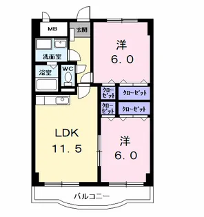 ラヴィアンローズB【3階】の間取り