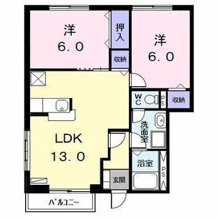 プラシードY【1階】の間取り