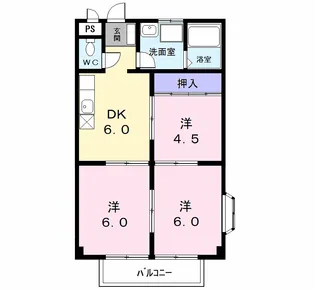エステート吉津【2階】の間取り