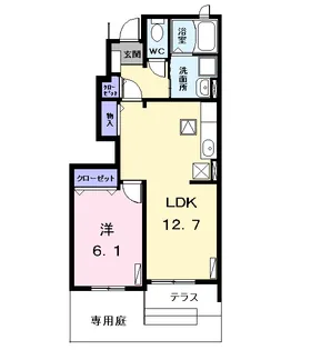 オーベルジーヌ・ドゥー【1階】の間取り