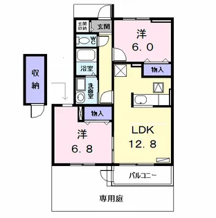 プリート・カーサ B【1階】の間取り