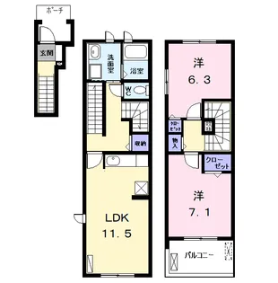 ベイ・プレイス1【2階】の間取り