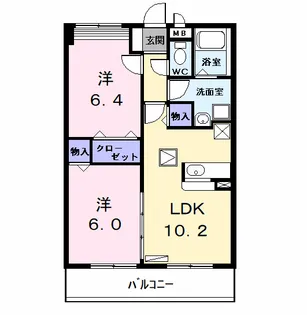 ソレイユA【2階】の間取り