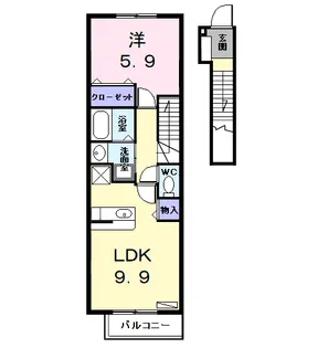 カフェオーレBAN Ⅱ【2階】の間取り