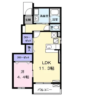 灯 Ⅱ (アカリ【1階】の間取り
