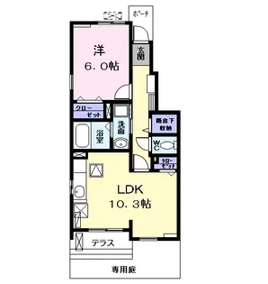 プラシード Ⅱ【1階】の間取り