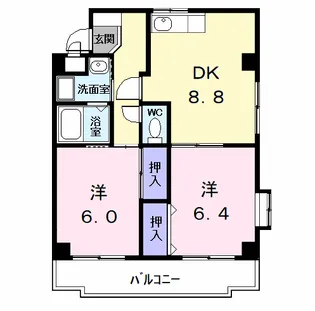 西中コーポ【1階】の間取り