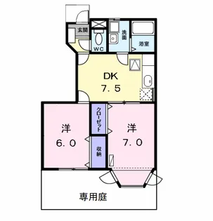 ミルトニアB【1階】の間取り