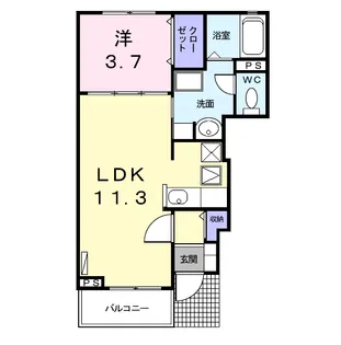 フルリール百船 B【1階】の間取り