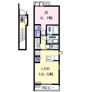 ティーズヴィラ八田【2階】の間取り