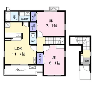クラール柳瀬【2階】の間取り