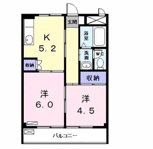 シティーハイツ南脇【2階】の間取り