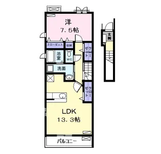 ネオコティ 大宝【2階】の間取り