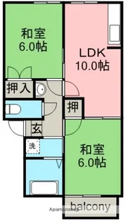 プチハウスタケダ【2階】の間取り