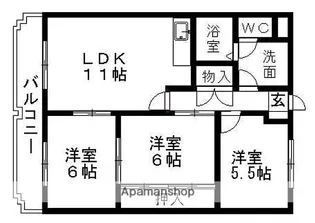 グランパス万場【2階】の間取り