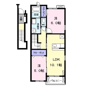 ポン ド トロワ B【2階】の間取り