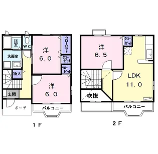 カーサモデルノ【1階】の間取り