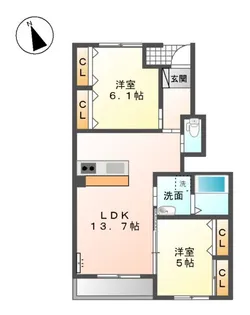 プランタン雅【1階】の間取り