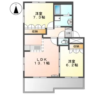 ユーハウスⅤ【1階】の間取り