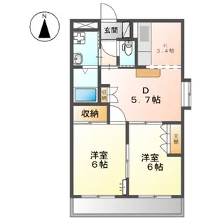 ツインズ人見B【2階】の間取り