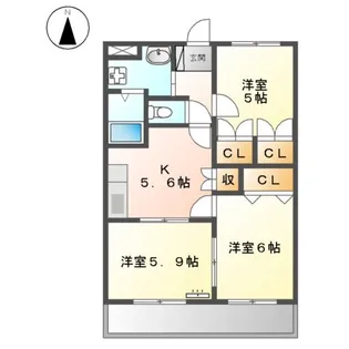 デュオプルーリオン【3階】の間取り