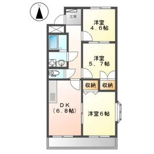 デュオプルーリオン【3階】の間取り