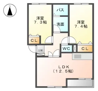 クオリティーⅡ番館【1階】の間取り