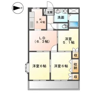 グランドール佐渡【2階】の間取り