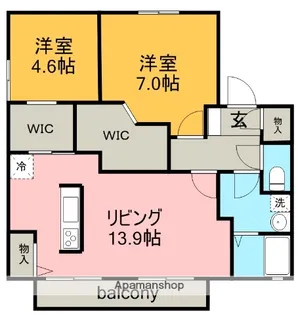 メゾンブローニュD【1階】の間取り