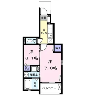 コーポ宮東【1階】の間取り