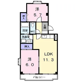 グリーンハイツはとり【2階】の間取り