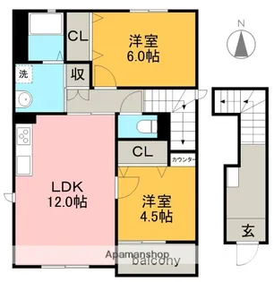 ディアコートK Ⅵ【2階】の間取り