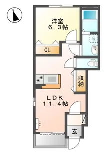 グランディール【1階】の間取り