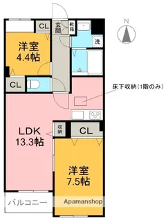 グレイス東茶屋【1階】の間取り