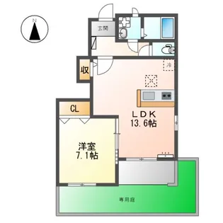 ツインズ エール【101号室】の間取り