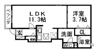フルリール百船 B【1階】の間取り