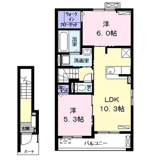 フォルトゥーナⅡ【2階】の間取り