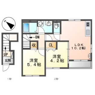プティ・ボヌールⅢ【2階】の間取り