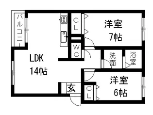 クオリティーⅡ番館【2階】の間取り