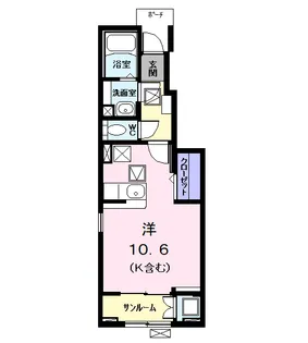 ルミエール明野【1階】の間取り