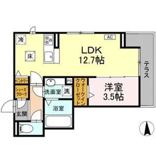 セレスティア八田【2階】の間取り