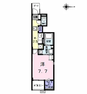 ヒル ヴィレッジⅤ【1階】の間取り