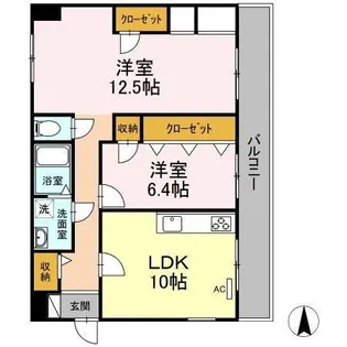 ラフィネ高嶺【6階】の間取り