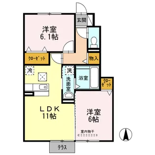 グランディール J【1階】の間取り