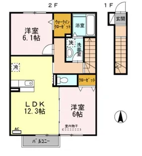 グランディール J【2階】の間取り